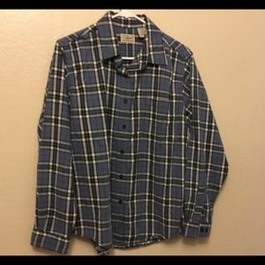 LL Bean plaid flannel shirt.  Size ladies L